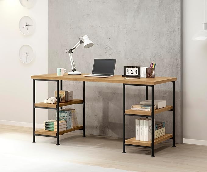 Golden Oak Desk - Classic Home Office Computer Desk