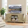 YESHOMY Modern Farmhouse TV Stand with Two Barn Doors and Storage Cabinets for Televisions up to 65+ InchEntertainment Center Console TableMedia Furniture for Living RoomYellow Oak