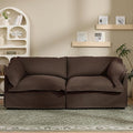 81'' Sofa Couch with Storage 3 Seater Sofa with Extra Deep Seats Retro Couch with Removable Washable Cover for Living Room Brown