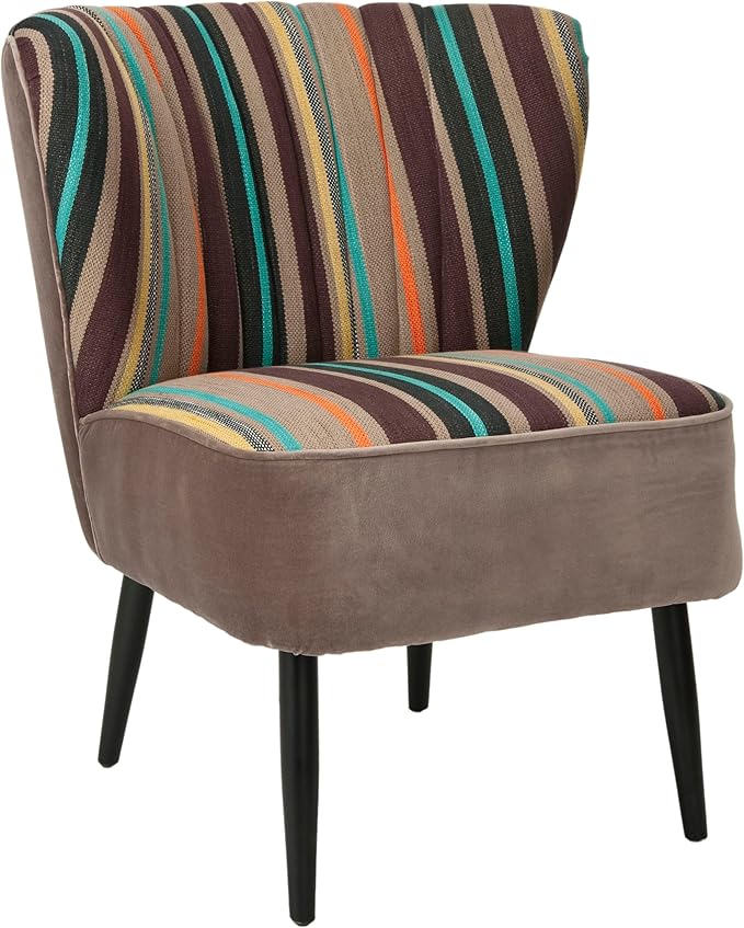 Safavieh Mercer Collection Waverly Mid-Century Rainbow Striped Accent Chair