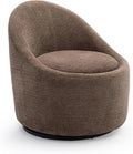 COLAMY Chenille Fabric 360 Swivel Accent Chair Set of 1 Brown
