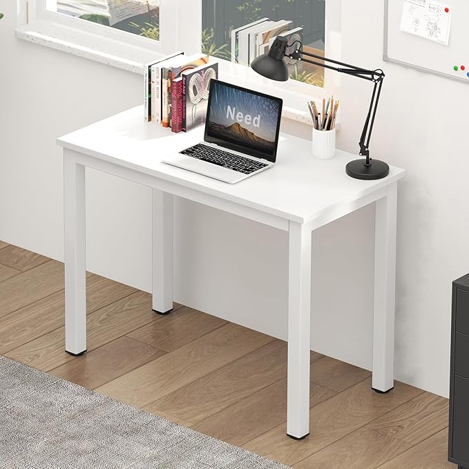 Need Small Table - 31.5 Inch Study Desk for Narrow SpacesSturdy and Heavy Duty Study Workstation for Laptop-Easy Assembly Homework Desks AC3DW8040