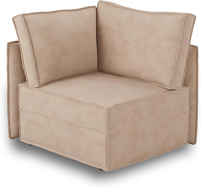 HOOOWOOO Modular Sectional Sofa CouchMatching Free Combination Cloud Couch Corner Chair(Beige Corduroy)