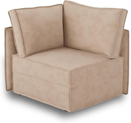 HOOOWOOO Modular Sectional Sofa CouchMatching Free Combination Cloud Couch Corner Chair(Beige Corduroy)