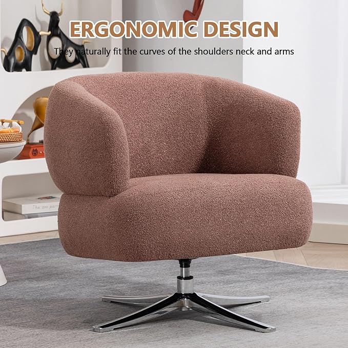 360 Swivel Recliner Chairs for Adults Lazyboy Recliner Chair with Adjustable Backrest and FootrestChenille Small Recliners for Small Spaces Living Room Bedroom (Red)