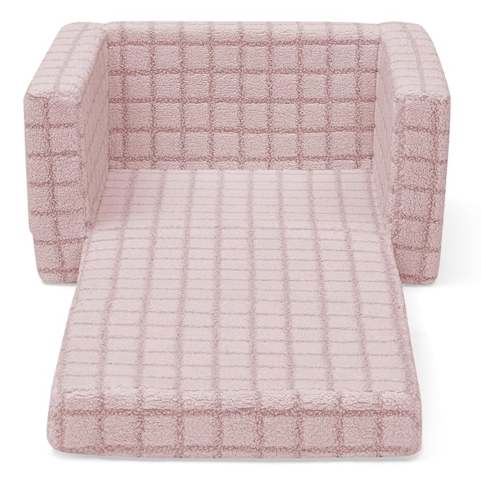 Delta Children Checkered Cozee Flip-Out Chair Pink