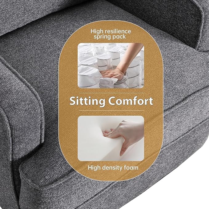 Classic Manual Recliner Chair Set of 2 for Adults Soft Fabric Overstuffed Reclining Sofa Chair with Padded Backrest Heavy Duty Recliners for Living Room BedroomGrey