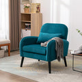 Mid Century Modern Accent ChairSingle Sofa Chair with Solid Wood Legs Comfy Fabric Upholstered Reading Armchair with A Soft Cushionfor Living Room BedroomApartmentOffice (Teal)