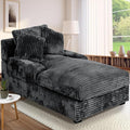 59 Inches Chaise Lounge Indoor with Adjustable Backrest Single Sleeper Sofa Chair with Lumbar Pillows Upholstered Sofa Bed for Living Room Bedroom Office