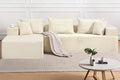 105'' Boneless Cloud Sectional Corduroy Sofa Couch Set for Living Room Bedroom Apartment Beige