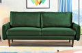 Kent Velvet Sofa for Modern Living Rooms and Compact Spaces Comfy 3 Seater Couch Studio Apartment Furniture with Sleek Design Green