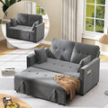 Loveseat Sleeper Sofa Bed Couch: Queen Sleeper Chair Pull Out Bed for Living Room Grey Velvet Couch Beds for Small Spaces 3 in 1 Convertible Sofa with Armrests