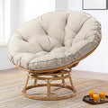 41 Papasan Chair with Cushion and 360 Degree Swivel Base Papasan Lounge Chair with Cushion and Sturdy Frame Large Saucer Chair Circle Chair Round Chair Bronze/Beige