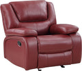 Coaster Home Furnishings - Camila - Leatherette Upholstered Glider Recliner Chair - Manual Recline Padded Armrests Plump Back Smooth Gliding Motion - Living Room - 38-Inch - Red - 610243