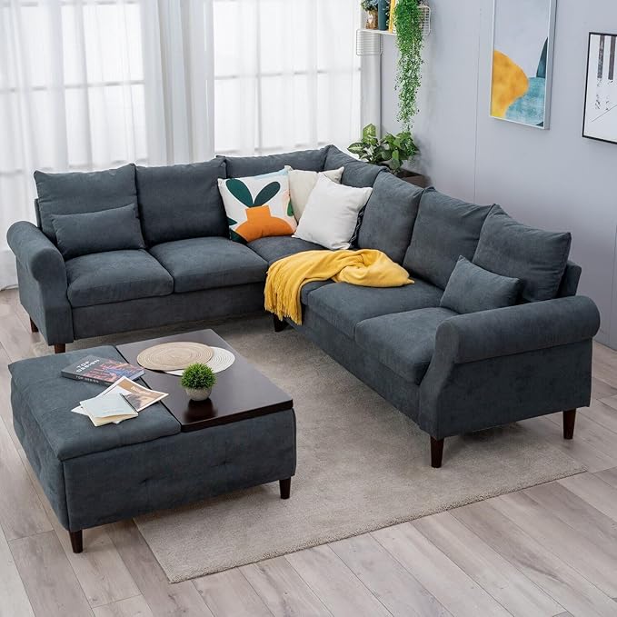 Panana 6 Seater Corner Sofa Modern Classic Design L shaped Couch Settee for Living Room