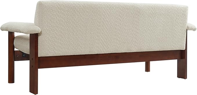 Christopher Knight Home Vincenzo 72.8 Loveseat Large Couch Chair Berber Fleece Sofa Upholstered Loveseat Soft Pillow Armchair Rubberwood Legs Couch Reading Sofa for Living Room Home Rest Beige