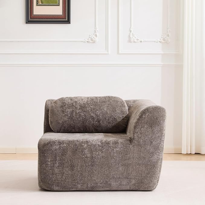 39.8 Boneless Couches for Living Room Cloud Modular Sectional Sofa in a Box Memory Foam Modern Couch Comfy Compressed Sofas No Assembly Corner Dark Grey