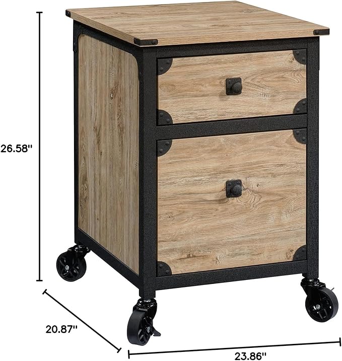 Rolling File Cart with Smooth Metal Drawers - Durable Brown Wooden File Holder for Home or Office