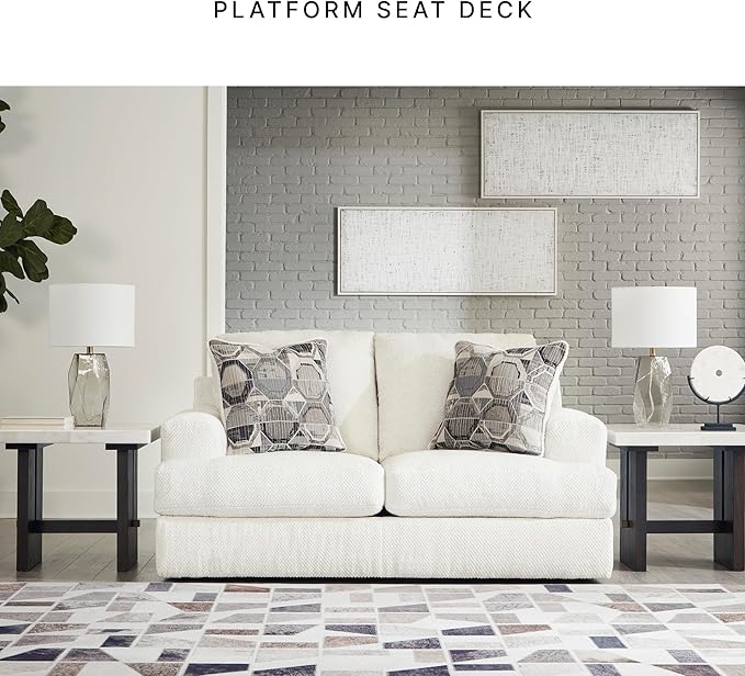 Signature Design by Ashley Karinne Coastal Loveseat with Non-skid Legs White