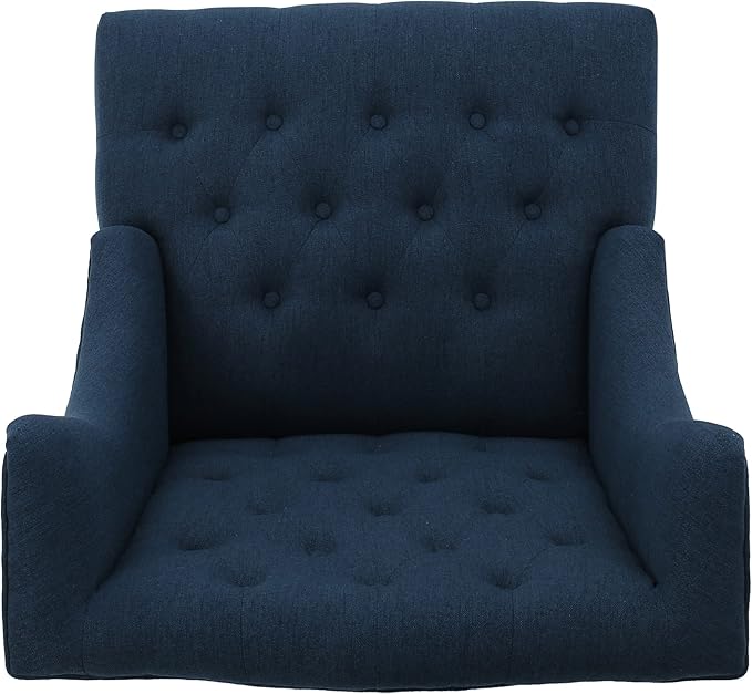 Christopher Knight Home Toddman High-Back Fabric Club Chair Dark Blue 33.75D x 27.25W x 38.5H in
