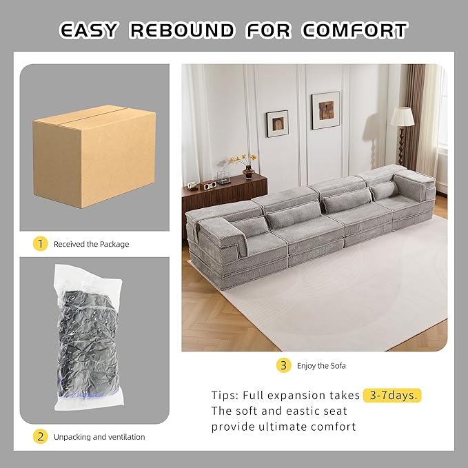 KEIKI 2Seat Modular Velvet Sofa Couch with Chaise Memory Foam for Living Room Apartment Living Style Conscious Homeowners Soft Plush Comfortable Cozy Relaxing Contemporary Design Light Grey