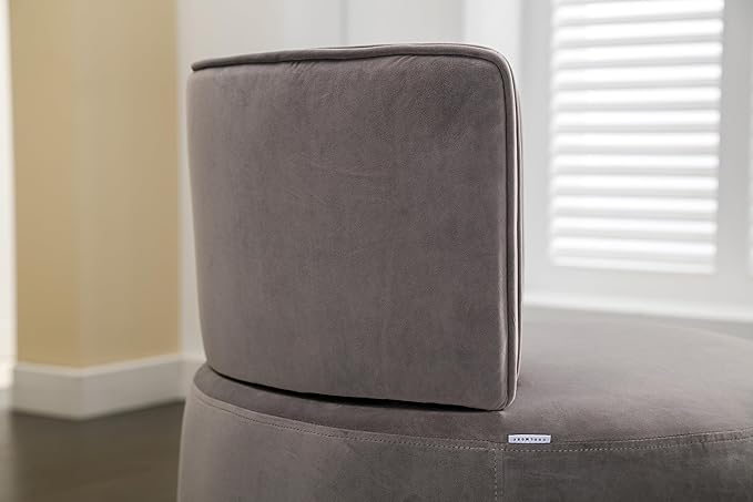 SLEERWAY 360° Swivel Barrel Chair Set of 2 Modern Velvet Round Accent Chair Comfy Upholstered Small Armchair with Gold Metal Base for Living Room Bedroom Nursery Office Sillas para Sala Gray