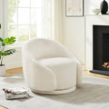 VANOMi 34 Swivel Accent Chair Oversized Armchairs for Living Room Comfy Sharpa Chair Reading Chairs for Bedroom Corner Apartment White