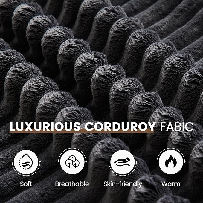 Apicizon 113 Boneless Sectional Sofa Couch for Living Room L-Shape Modular Boneless Sectional Couches Sofa Bed with Chaise Longue for ApartmentNo Assembly Required (Stripe Corduroy Gray)