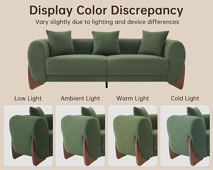 Morden Fort Modern Accent Chairs Set of 2 Sturdy Tilted Wood Legs with Thick Cushion Comfy Lumbar Pillow Armless Reading Chairs for Living Room Lounge Bedroom - Forest Green