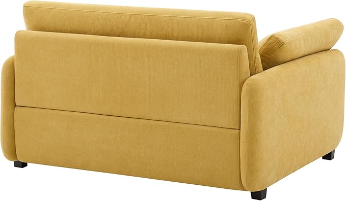 50 * 43 Oversized Single Sofa Chair Modern Chenille Upholstered Armchair Wide and Deep Seat Accent Chair with Two Throw Pillows Color Blocking Couch Lounge for Living Room (Yellow/5)