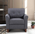 Kouchok Living Room Modern Side Reading Sitting Side Club Upholstered Velvet Accent Chair for the Bedroom Nursery Kids Room and Home Office in Dark Grey 31.4 Width Dark Grey