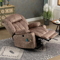 MEETWARM Large Power Lift Electric Recliner Chair with Extended Footrest for Big Tall Man Overstuffed Wide Recliner with Heat and Massage 2 Remote Controls/4 Side Pockets/USB Ports(Plush-Brown)