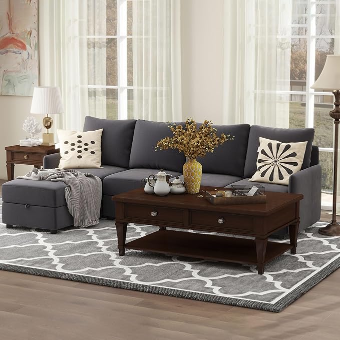 COMHOMA Convertible Sectional Sofa Couch Free Combination L/U Shaped Sofa with High Density Memory Foam Modular Oversized Cloud Couch for Living Room Apartment and Small Space 5 Seaters