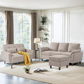 Convertible Sectional Sofa Modern 3 Seater Sofa and Loveseat Set with Storage Ottoman L Shaped Couch with Reversible Chaise 2 Piece Sofa Set for Living Room Apartment Beige