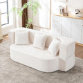 2 in 1 Convertible Sofa Bed 78.8 Modern Loveseat Sofa Couch Curved Folding Sleeper for Living Room Apartment Small Space No Assembly Required Ivory