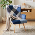 Joysoul Living Room Accent Chair Modern High Back Arm Chair Houndstooth Pattern Bohemian Style Chairs for Bedroom Waiting Room