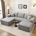 107.5 Cloud Modular Sectional Couch with 1 OttomanModern Minimalist Upholstered Couches Comfort U Shaped Sofa for Living RoomDeep Seat Corner CouchNo Assembly Required (GreyLeft Facing Chaise)