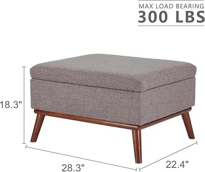 Kingfun 65 W Loveseat Sofa with Ottoman Coffee Table Mid Century Modern Decor Love Seat Couches and Ottoman with Storage for Living Room Button Tufted Upholstered Love Seats Furniture Set Grey | l