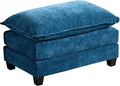 Aoowow Matching Ottomans for Cloud SofasModern Chenille Upholstered Ottoman for Living Room BedroomFluffy Footstool Extention for The Cloud CouchesSoft Comfy Cushioned Footrest (Blue Ottoman)