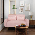 Shintenchi Small Modern Loveseat Couch Sofa Mid Century Fabric Upholstered 2-Seat Sofa Couch Love Seats Furniture for Small SpaceLiving RoomStudioApartment with 2 Pillows Pink