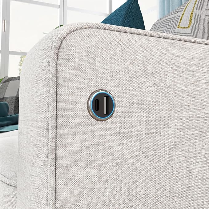 Sectional Couches for Living Room - Deep Seater Couch Living Room-Comfy L Shape Modular Sofawith Storage Chaise-Washable Covers-Suitable for Living RoomsApartmentsRooms and Offices-BeigeUSB