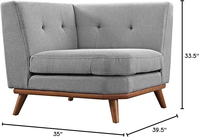 ModwayEEI-1796-GRYEngage Mid-Century Modern Upholstered Fabric Living RoomCorner SofaExpectation Gray