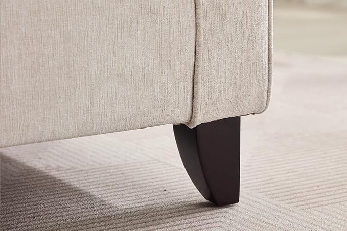 46.3 Inch Oversized Armchair Chenille Fabric Chair and a Half Single Sofa with Pillow Removable Washable Covers Rubberwood Legs Ruffled Armrests for Living Room Bedroom Office Apartment Cream