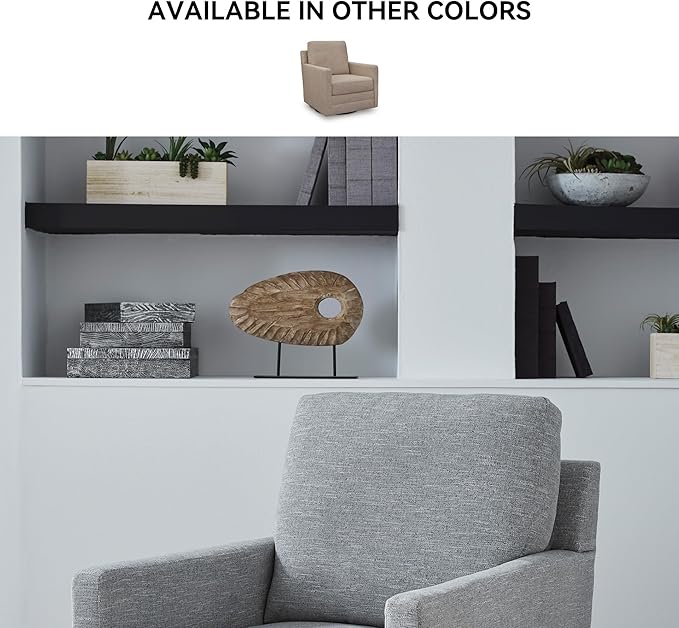 Signature Design by Ashley Freybourne Next-Gen Nuvella Casual Swivel Accent Chair with Reversible Cushions Light Gray