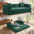 MoonSpeak 78.8''Sleeper Couch Bed for LivingroomConvertible Modular Sofa with Armrest PillowModular Foldable Corduroy Couches in a BoxNo Assembly (Emerald Green)