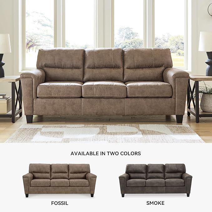 Signature Design by Ashley Navi Modern Sofa with Removable Cushions Dark Brown