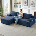 96 Cloud Sectional Couch with L-Shape Chaise Modular Comfy Sofa Chaise Longue Upholstered Corduroy Couches Sleeper with Deep Seat for Living Room Bedroom No Assembly Required(Blue Left Facing)