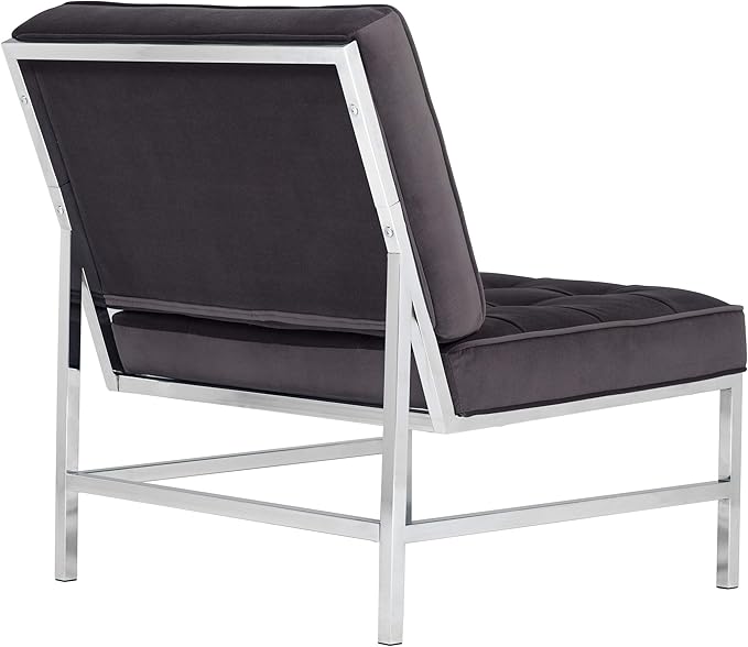 Studio Designs Home Modern Ashlar Velvet Accent Chair Lounge Chair for Living Room Bedroom or Office Polyester Fabric in Mink Brown Chrome