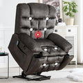 CANMOV Power Lift Recliner Chair for Elderly with Massage and Heat Electric Lift Chair with 2 Side Pockets and Cup Holders USB &amp Type-C for Living Room Black
