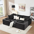 Tbfit Sectional Cloud Couch for Living Room Modular Sofa Bed with Angled Armrest Comfy Boneless Sofa with Wide Seat &amp Deep Seat Black